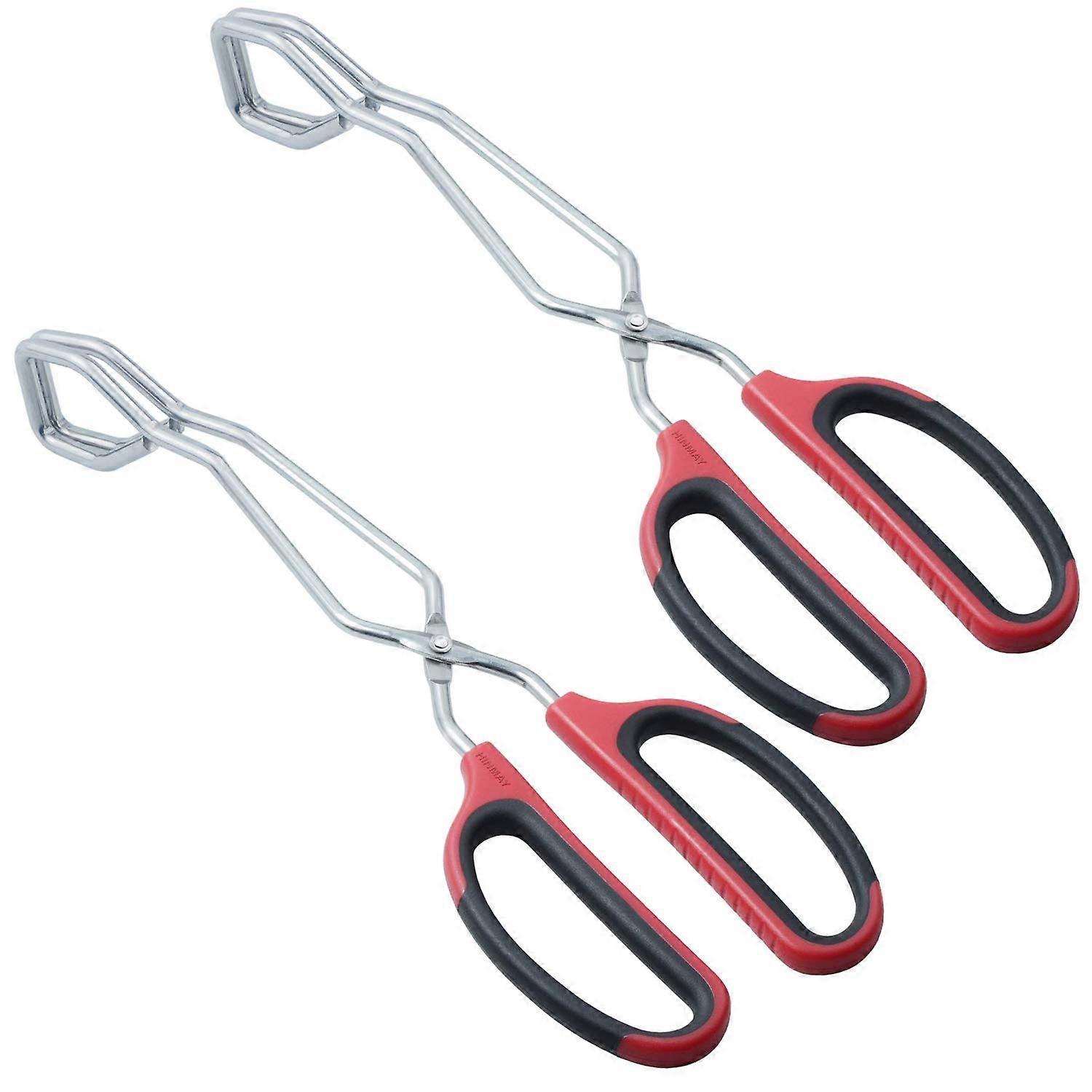 Stainless Steel Scissor Tongs 11-Inch Heavy Duty Grilling Tongs, Set of 2