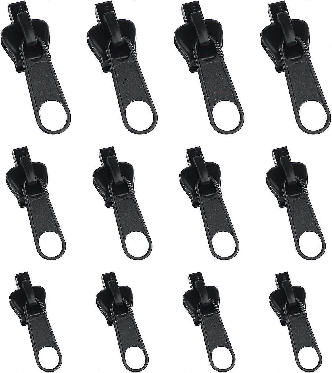 12pcsfix Zip Puller,zip Slider Repair Instant Kit Detachable Zipper Head Slider Replacement Instant Zipper Replacement Slider Pullerfor Jacket Coat Su