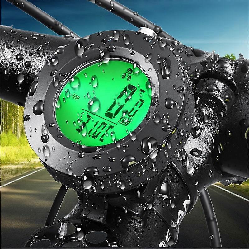 Waterproof wireless speedometer with 3-color backlight