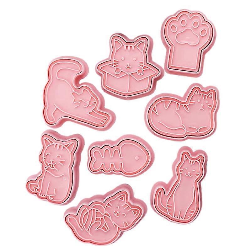 1 Set Cats Pattern Cookie Cutters Non-stick PP Celebration Birthday Biscuit Molds Kitchen Tools KAESI