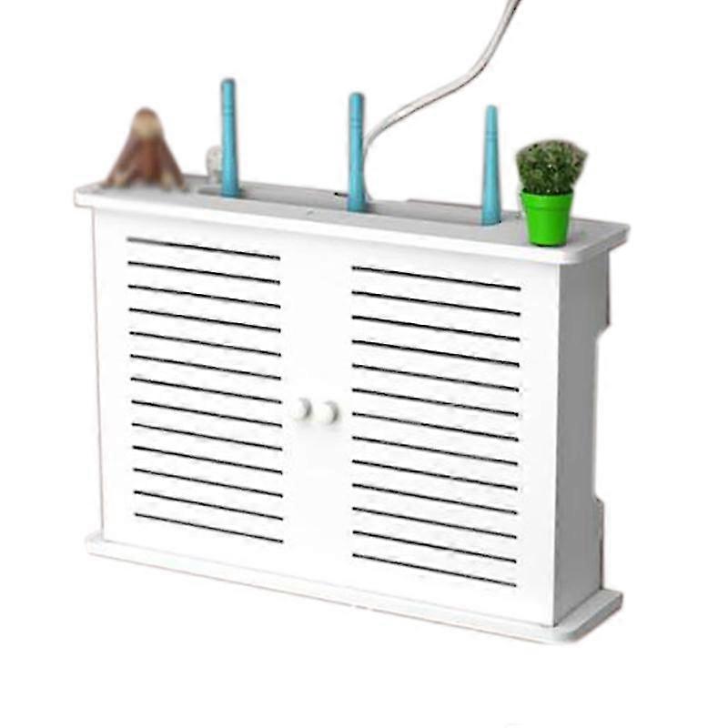 Wireless Wifi Router Storage Boxes Wooden Box Cable Power Plus Wire Bracket Wall Hanging Plug Board