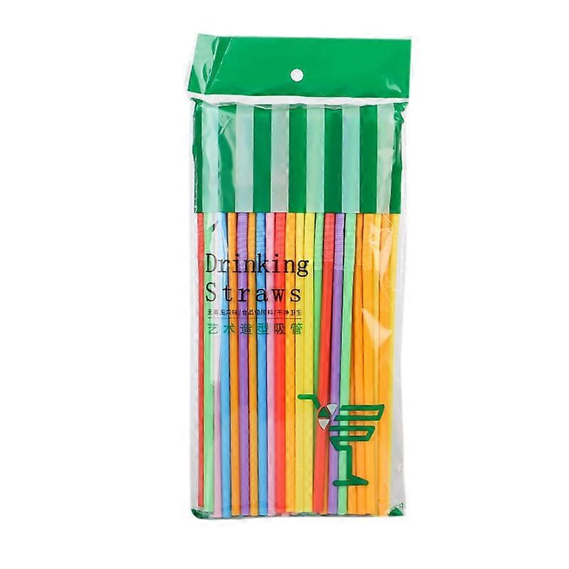 100Pcs Drinking Straw Eco-friendly High Flexibility PP Assorted Colors Bendable Straw for Home
