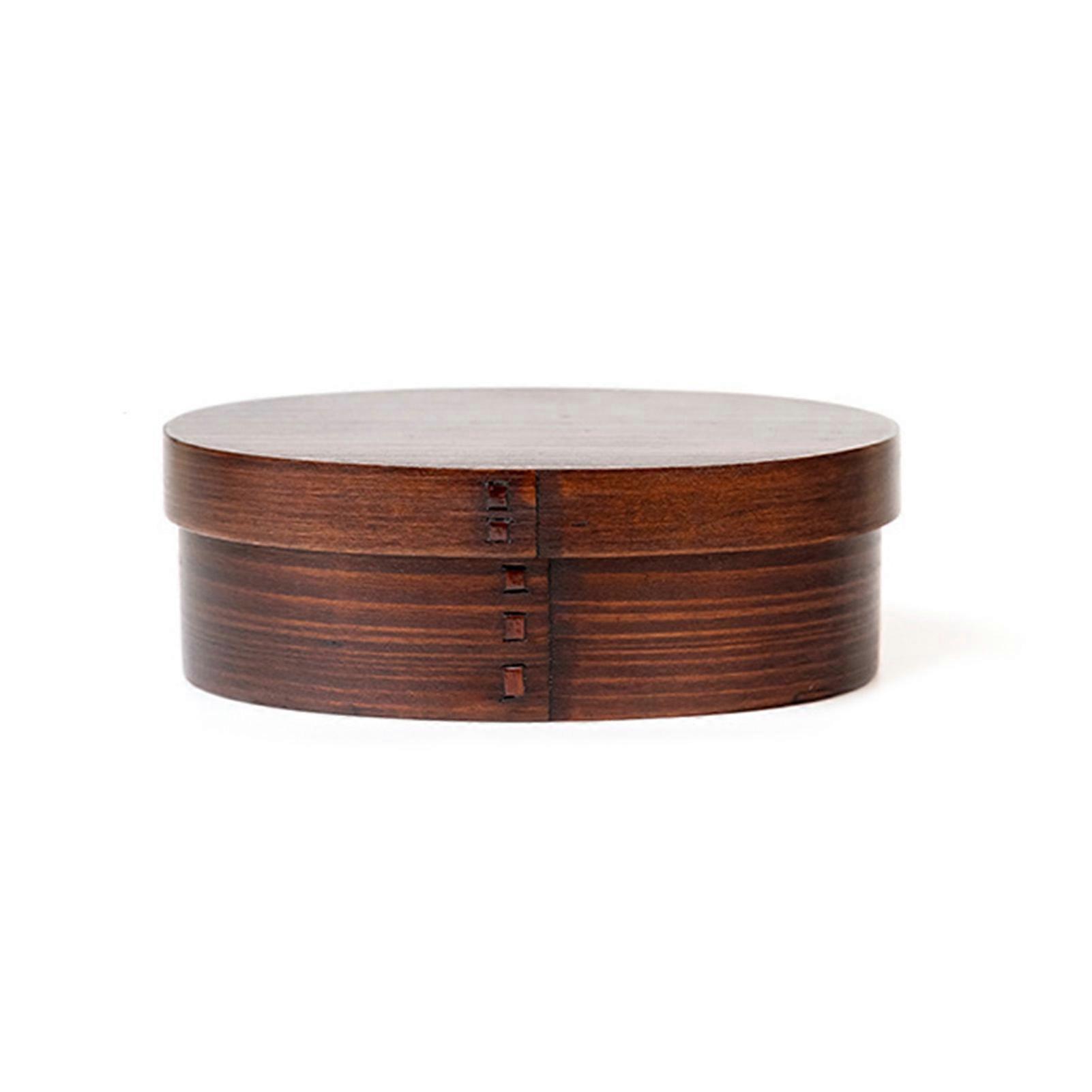 Lunch Box 3 Grids Food Grade Large Capacity Wide Application Oval Square Shape Packed Lunch BPA Free Single-layer Wood Bento Box Kitchen Accessories K
