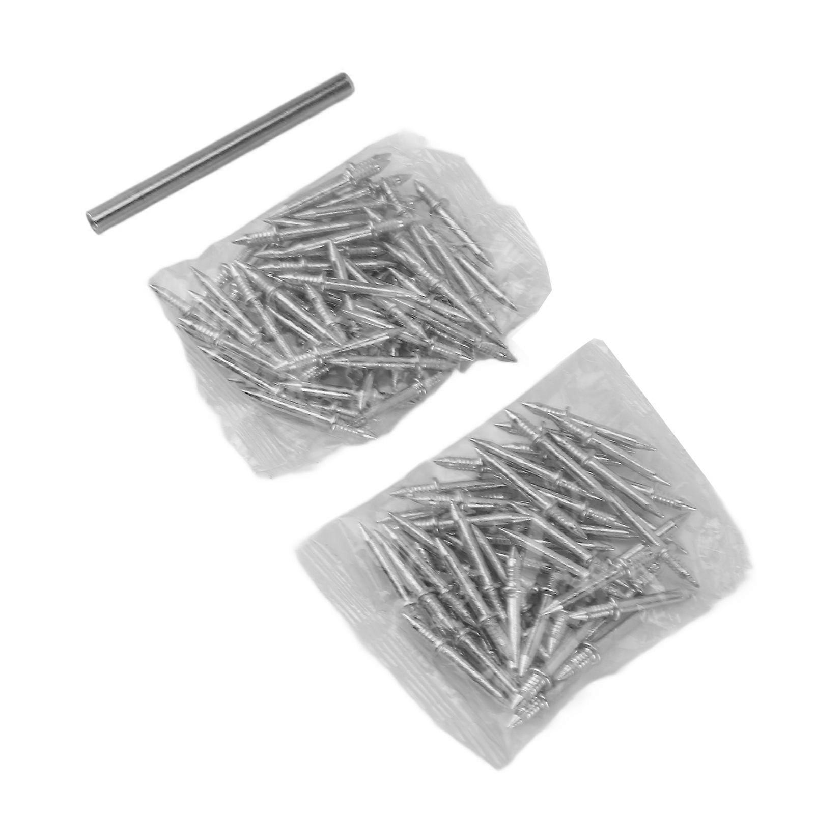 100pcs Double Head Skirting Thread Seamless Nail Secure Fixation Metal Double Ended Baseboard Nails with Sleeve Tube