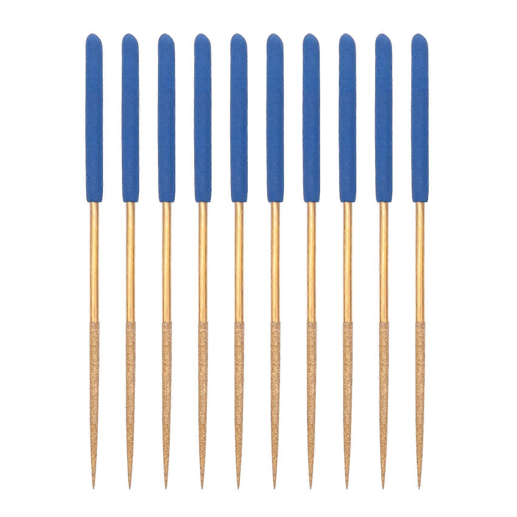 Diamond Needle File Set 3mm x 140mm, Round Files Titanium Coated Tools for Metal Wood Stone Glass