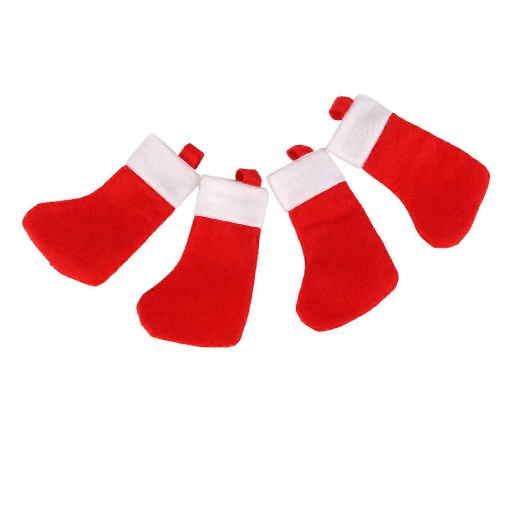 Christmas Tableware Silverware Sleeve Pocket Wrapping Sack Decor Red 3