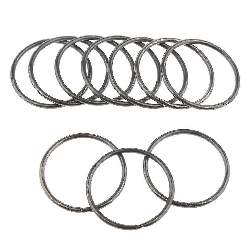 10Pcs Split Key Chain Ring Loose leaf Rings For Keychain ,Crafts Black-35mm