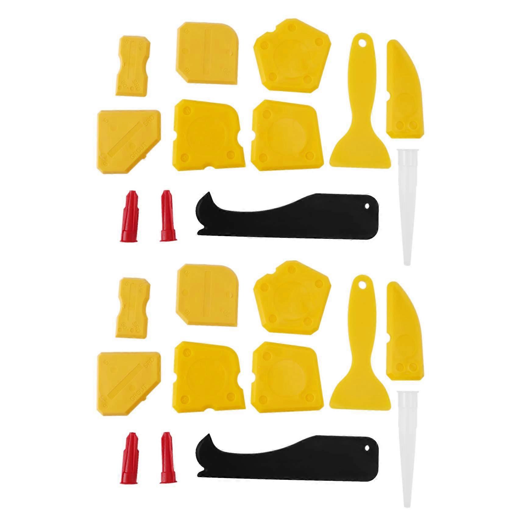 24 Pieces Caulking Tool Kit Silicone Sealant Finishing Tool Grout Scraper Caulk Remover and Caulk N