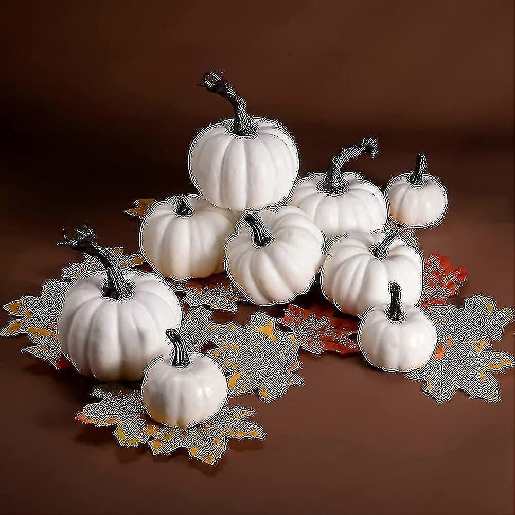 32pcs Autumn Fall Decorations.mini Artificial Pumpkins. Maple Leaves For Fall And Thanksgi