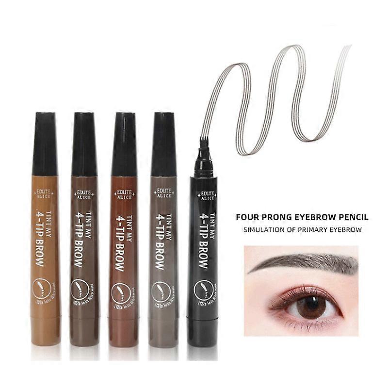 EVAGO 3pcs / 5pcs עט גבות 4 נקודות עיפרון גבות עמיד למים איפור שחור חום עיניים, ערכות גבות