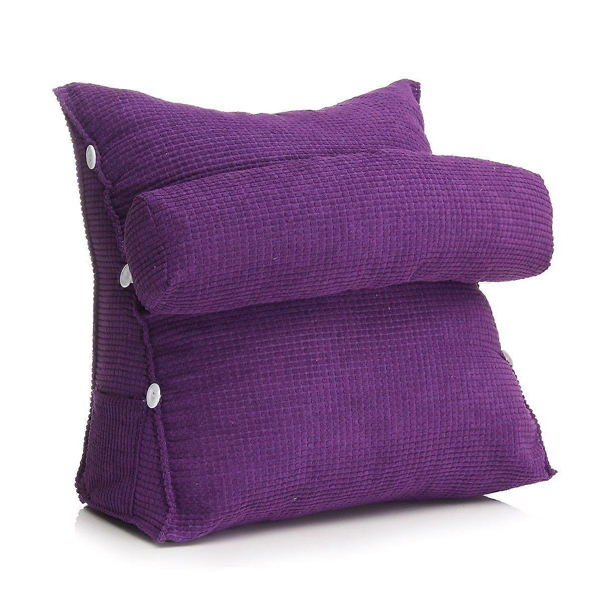 Adjustable Support Cushion,Cotton Linen Headrest Backrest Triangle Back Wedge Cushion Lumbar Pillows Sofa Office Chair Reading Bed Rest Pillow Throw C