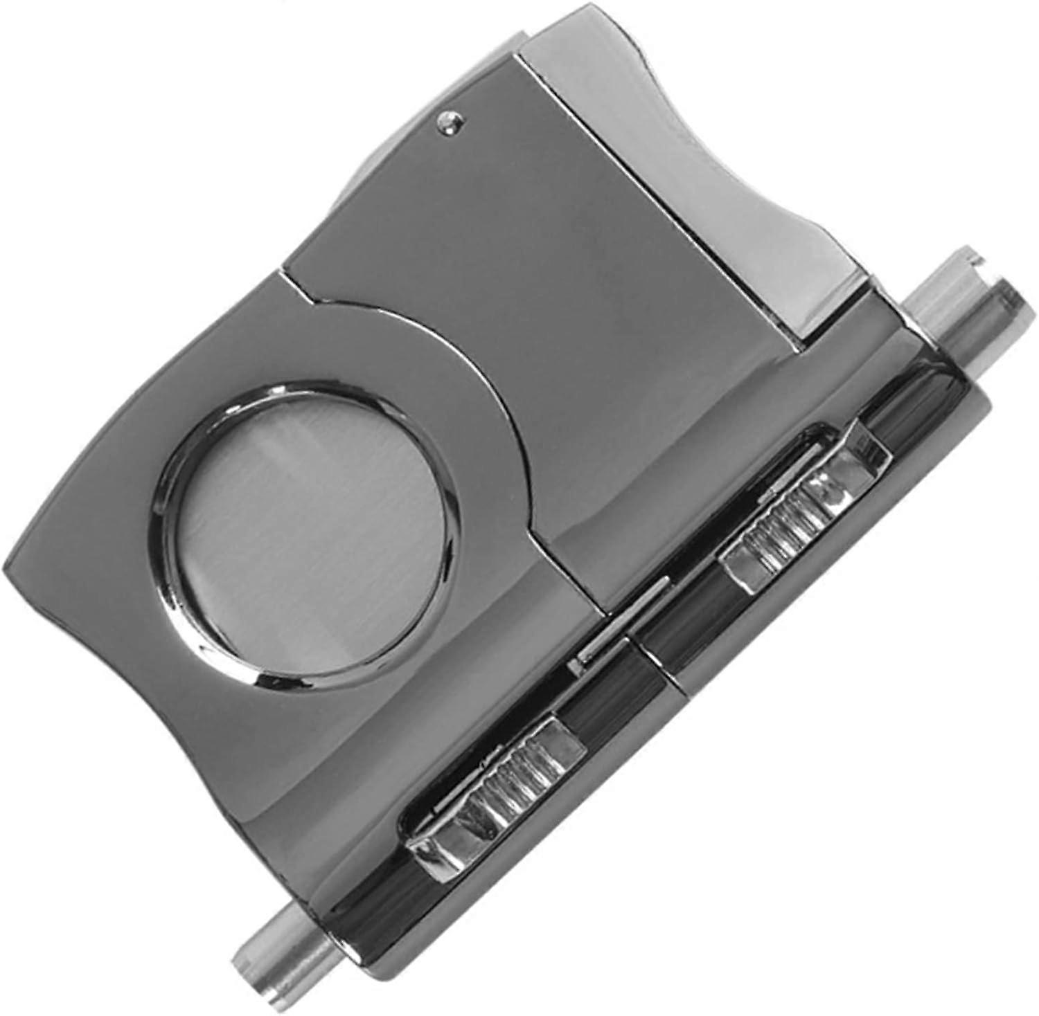 Cigar Cutter Stainless Steel Blade with a Spring-Loaded Release Button, and 2 Cigar Punches with Lockable Button, Fits for Most Sizes of Cigars