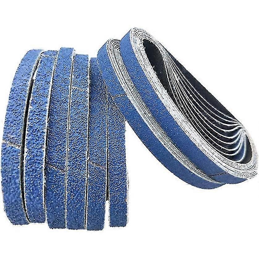 Set of 16 sanding belts, Grit 40/60/80/120, 13x457 mm, Blue