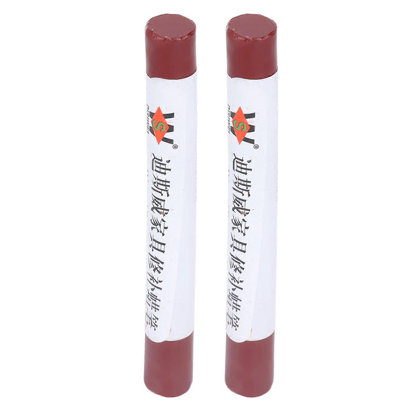 2pcs Furniture Paint Floor Repair Crayon Scratch Patch Paint Pen Wood Composite Repairing Material Sapele(YMCAT)