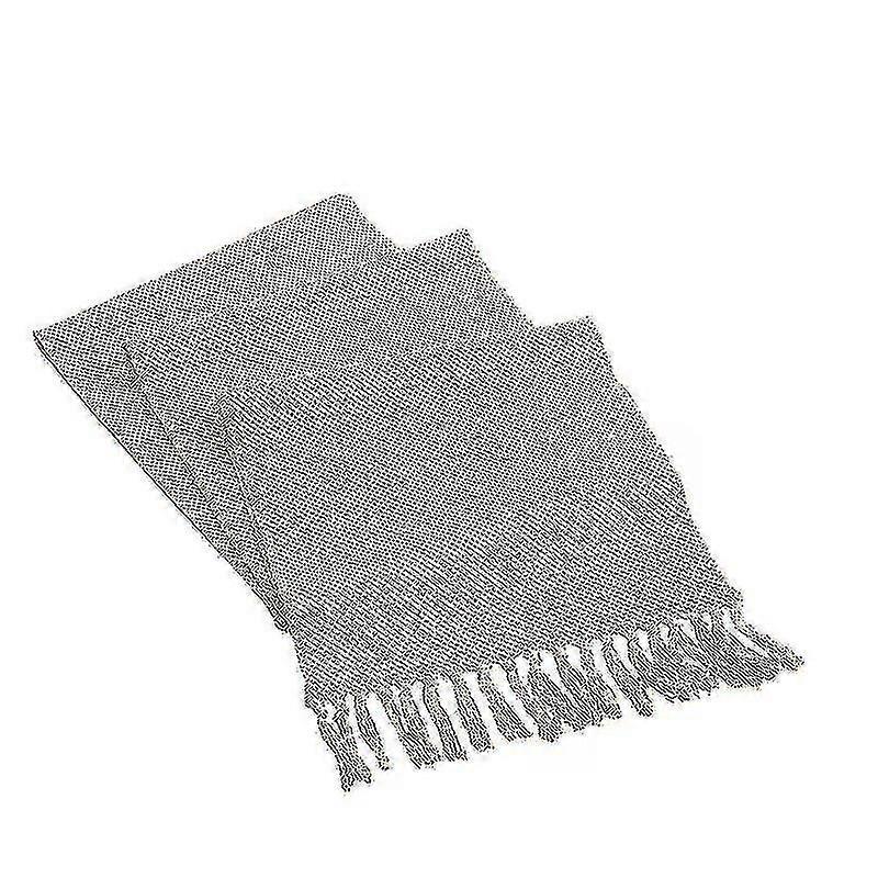 Cotton Linen Table Runner With Handmade Fringe Rustic Table Runners Burlap