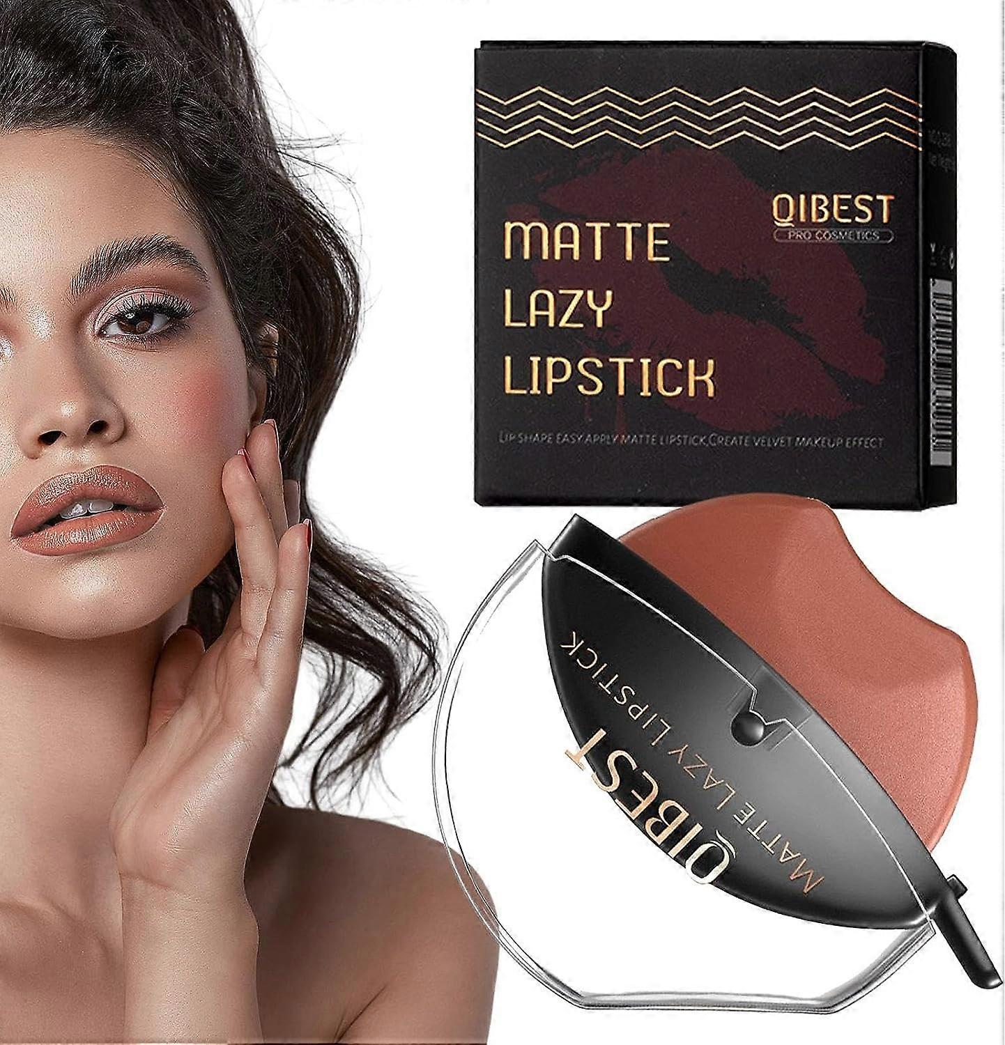 Lazy Lipstick Matte - Lazy Lip Makeup | Smudge Proof Lip Stick Lazy Quick Lipstick Makeup, High Pigmented Lip Shaped Anti-stick Cup Lipstick Lipstick For Lazy P