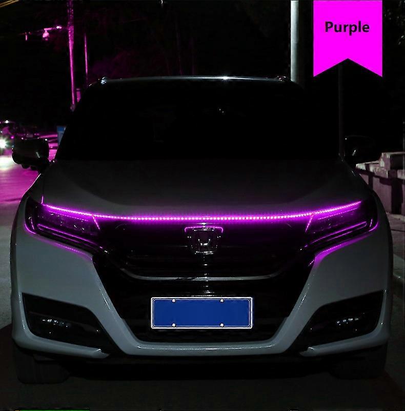 1.2M/1.5M/1.8M Car DRL Led Lights Strip For Hood Flexible Car Engine Cover Decoration Headlight Universal Daytime Running Lights