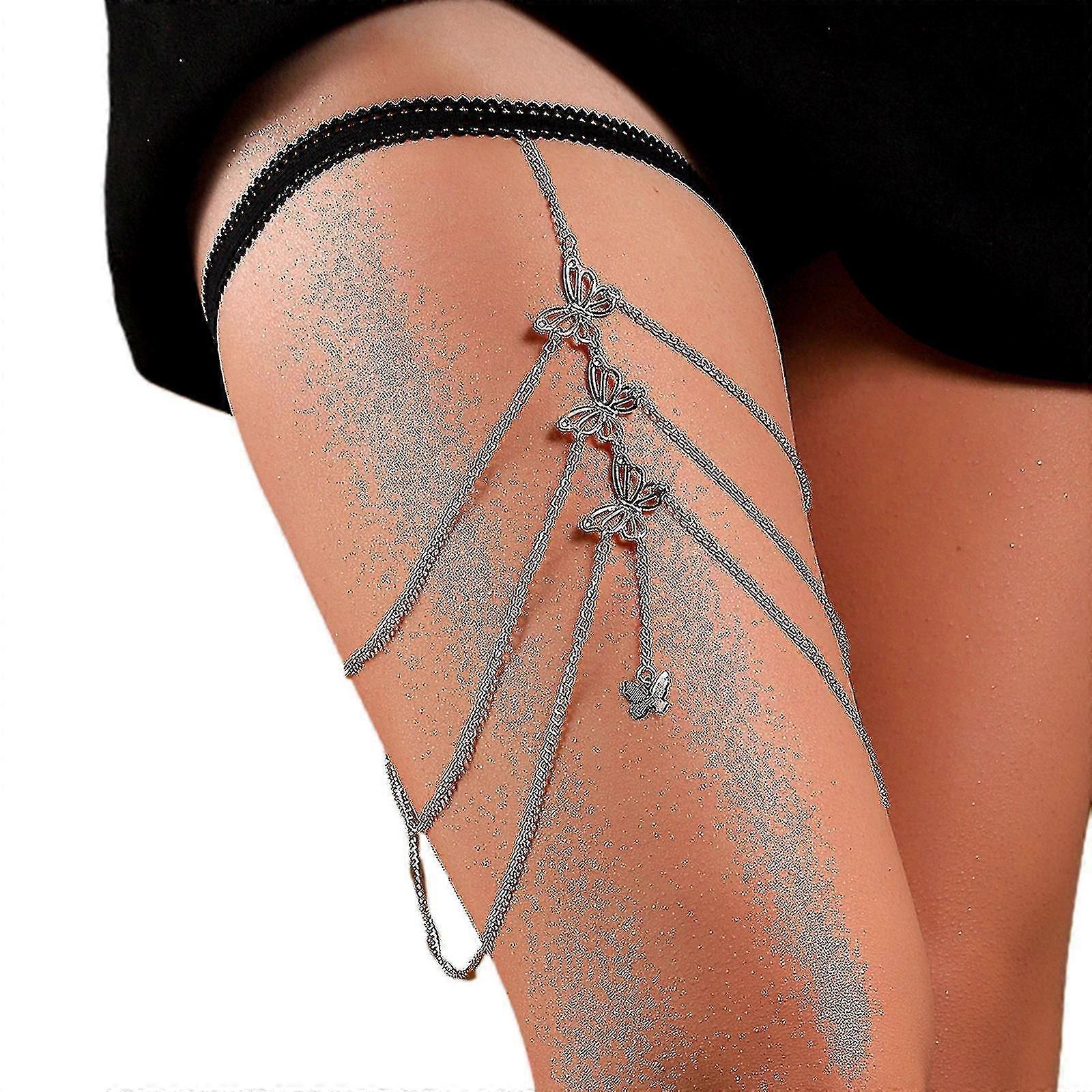 Summer Multi Layer Thigh Chain Summer Beach Party Bikini Leg Chain per le donne