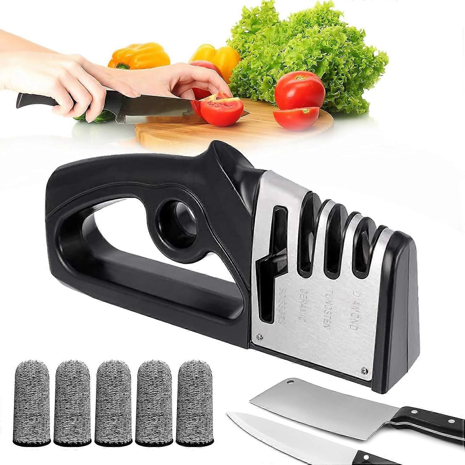 Knife Sharpener, Manual Sharpener, Manual Knife Sharpener, Multifunction Knife Sharpener, 4 in 1 Knife Sharpener, Polishing Kitchen Sharpener, Profess