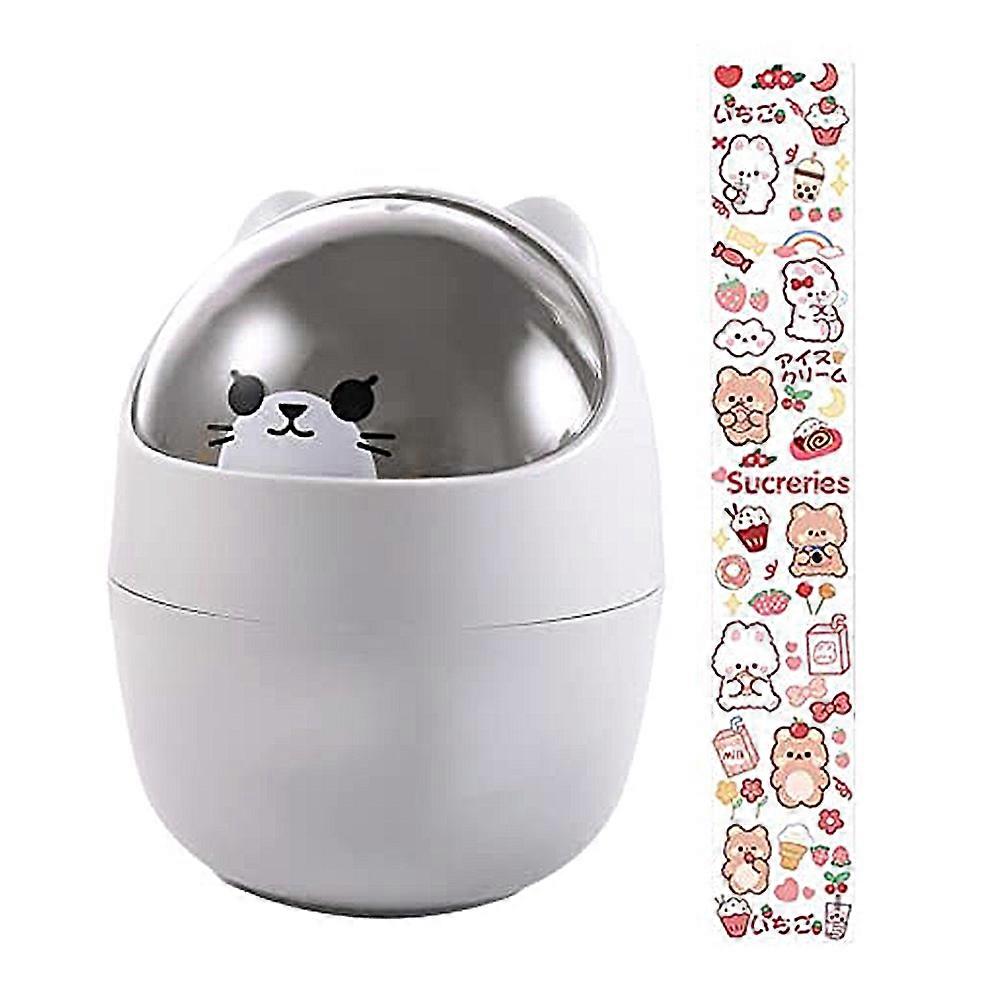 Cartoon Garbage Can Desktop Trash Can Desktop Trash Bin Plastic Small Trashcan