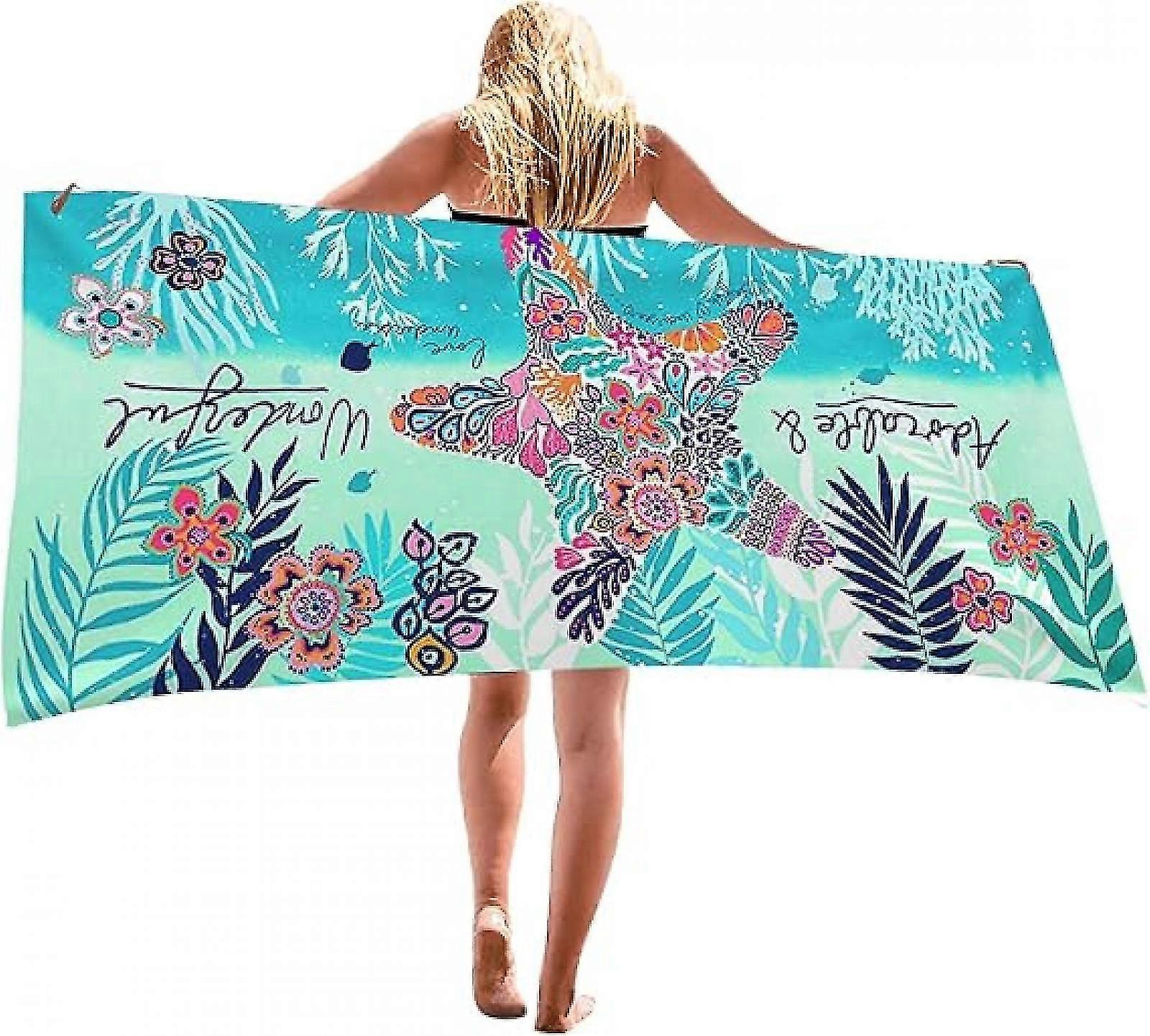 30"x60" Microfiber Beach Towels for Travel, Quick Dry Towel for Swimmers Sand Proof Beach Towels for Women Men Girls Kids, Cool Pool Towels Beach