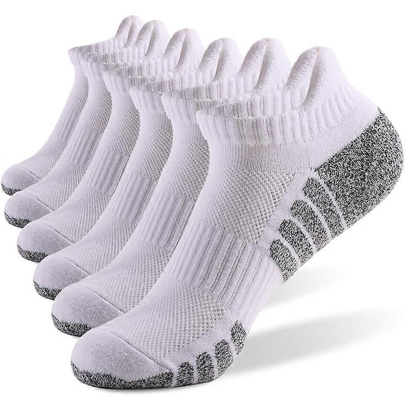 Gray Running Socks Thick Cushion Cotton Socks Soft Sweat-wicking Sports and Work Socks for Men Women Teenagers Non-slip Breathable