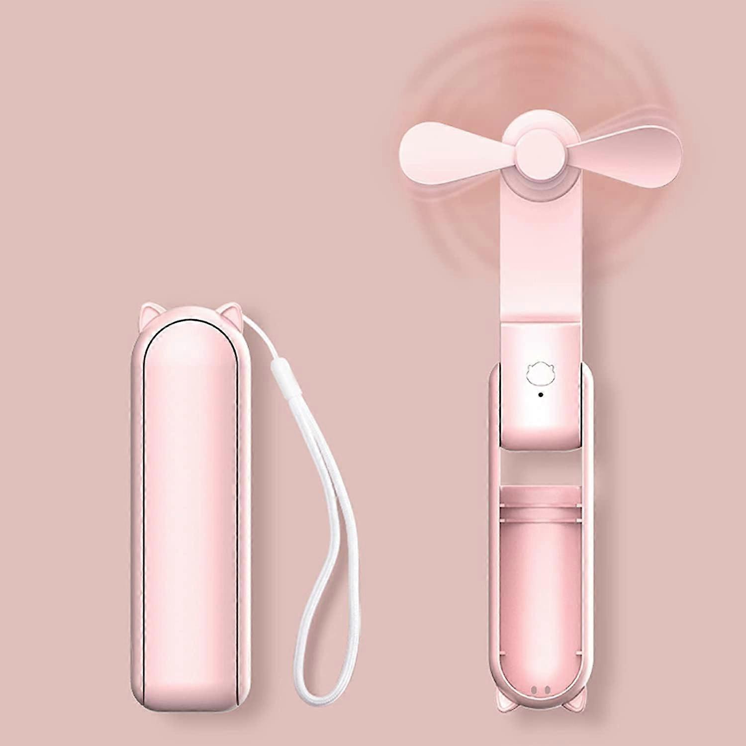 Handheld Fan, Mini Portable Hand Fan, USB Rechargeable Pocket Manual Fan, Small Personal Desktop Fan for Home