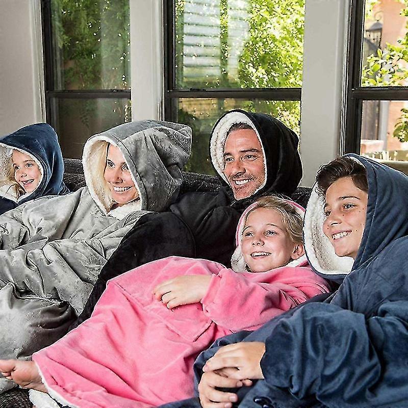 Coperta Con Cappuccio Sherpa Oversize Indossabile – Morbida, Calda, Con Tasca Frontale, Per Adulti Unisex