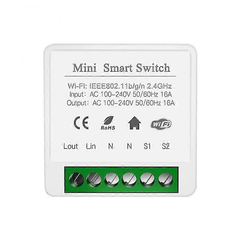 16A Mini WiFi Smart Switch Tuya Module de commutation de commande à 2 voies