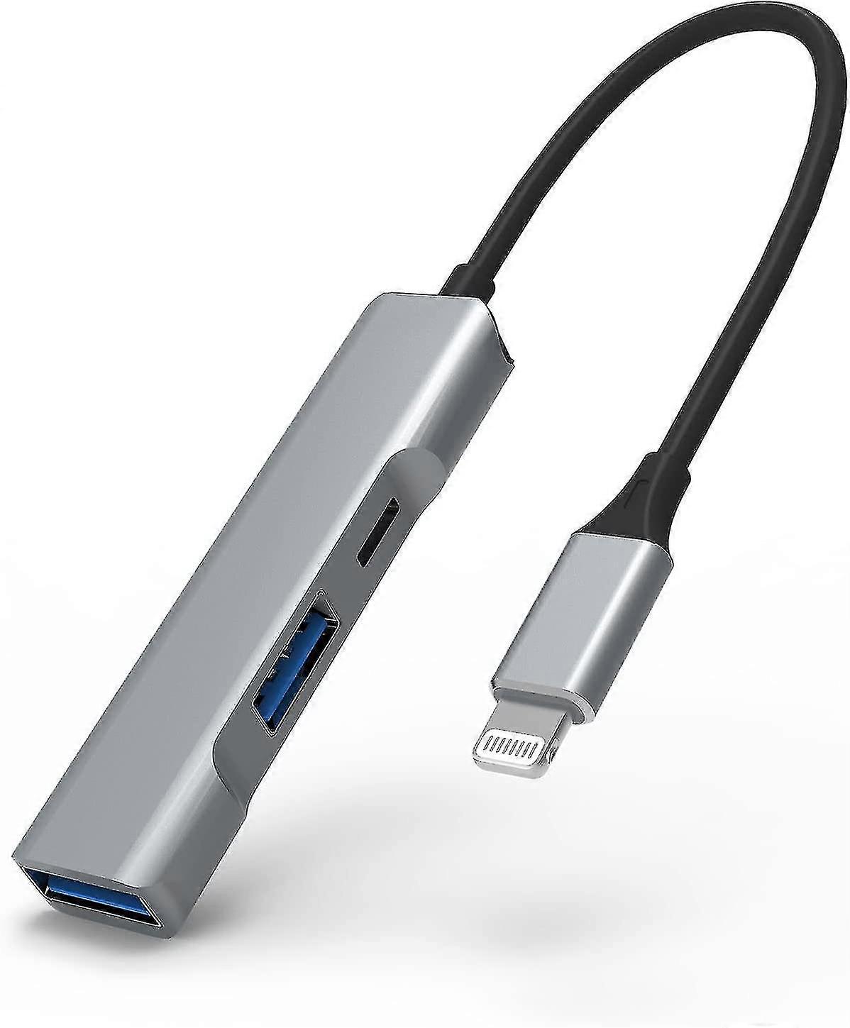 3-w-1 Lightning to USB Otg Hub z 2 portami USB 3.0 i portem szybkiego ładowania dla iPhone'a / iPada