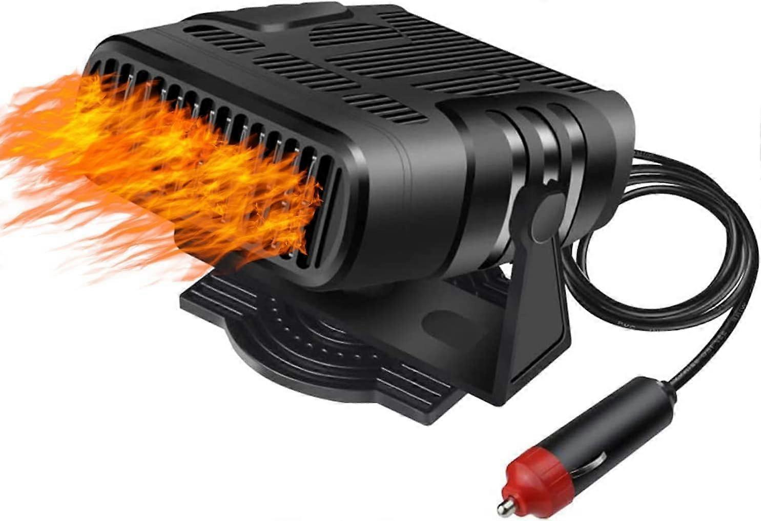 Car Heater, Portable 12V Car Defroster with Quick Heater 90 to 360 Adjustable with Air Purification and Cigarette Lighter for All Vehicles Car Heater