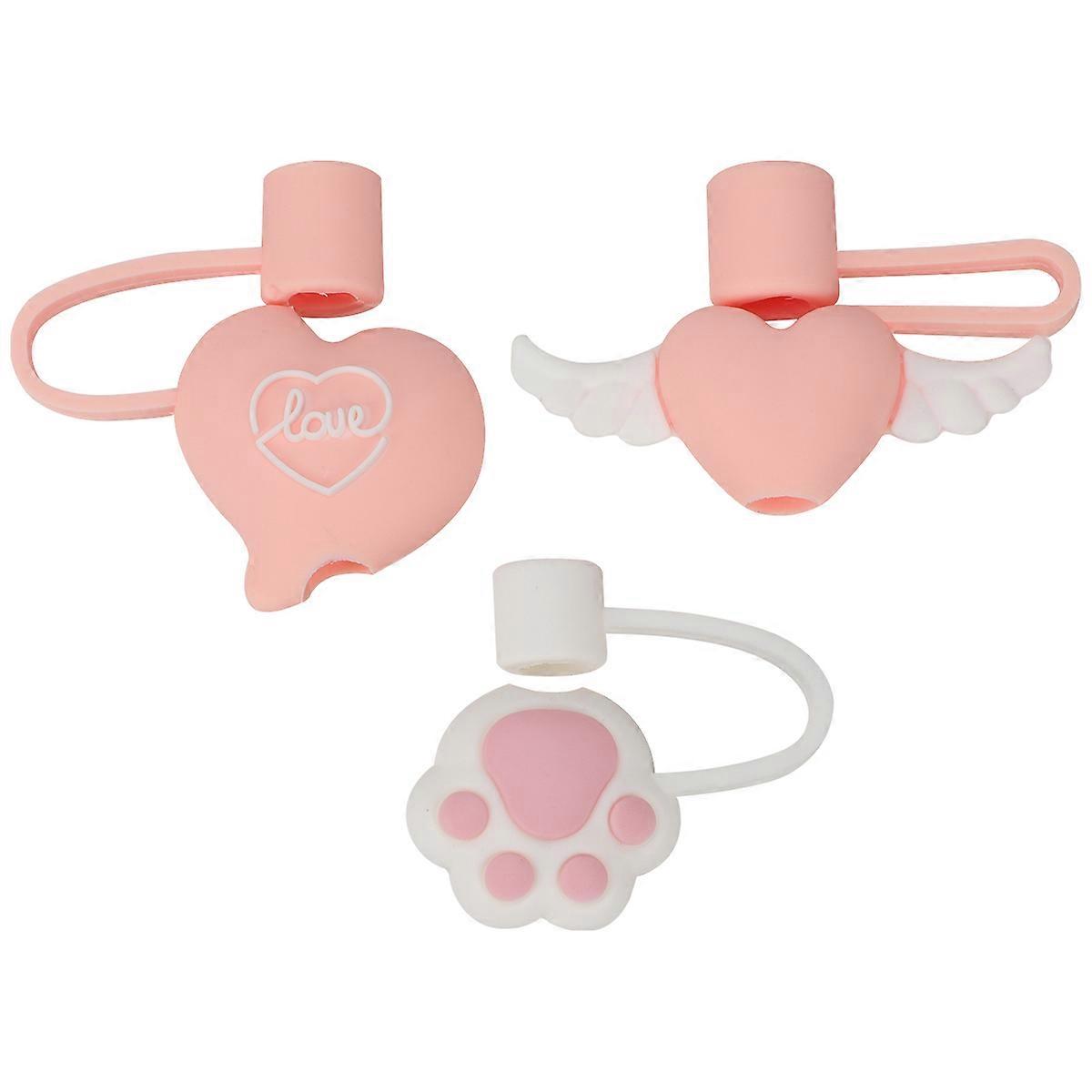3pcs Dust-Proof Straw Cover Drinking Straw Lids Adorable Drinking Straw Plug
