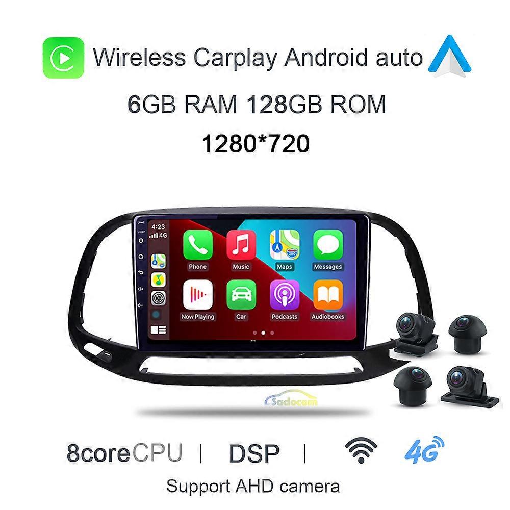 720P Carplay 4G+Wif DSP Car Radio Multimedia Video Player For FIAT Doblo 2015-2019 Navigation GPS Radio 128Gb Auto Stereo 2din