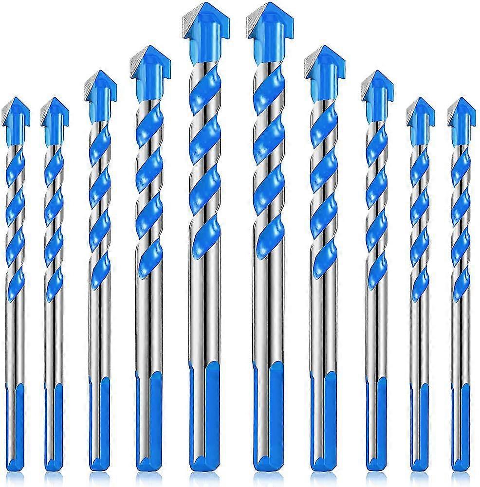 10 Pieces Triangular Drill Bit Set Multifunctional Triangular Handle Drill Bits