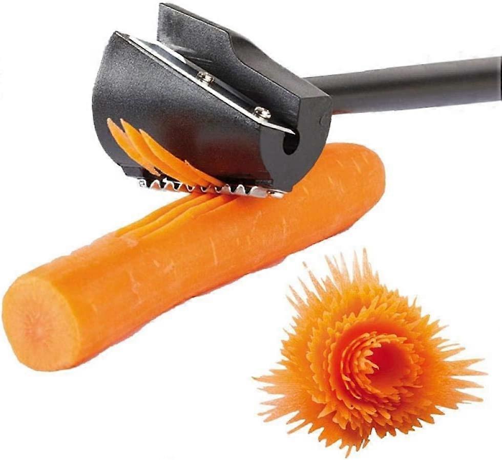 Gulerod curling jern og skræller, sort spiral gulerod shredder, rodskærer, grøntsags- og frugtskærer, peeler dekorationsværktøj
