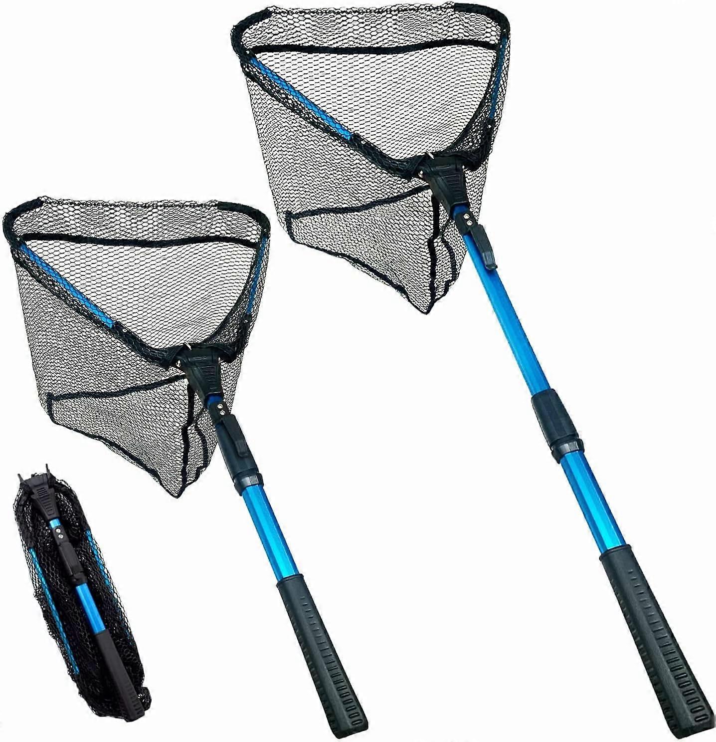 Fishing Net with Telescopic Rod Handle, Scalable Nylon Fishing Landing Net for Kayak, Salmon, Catfish, Trout, Easy to Catch and Release Edition