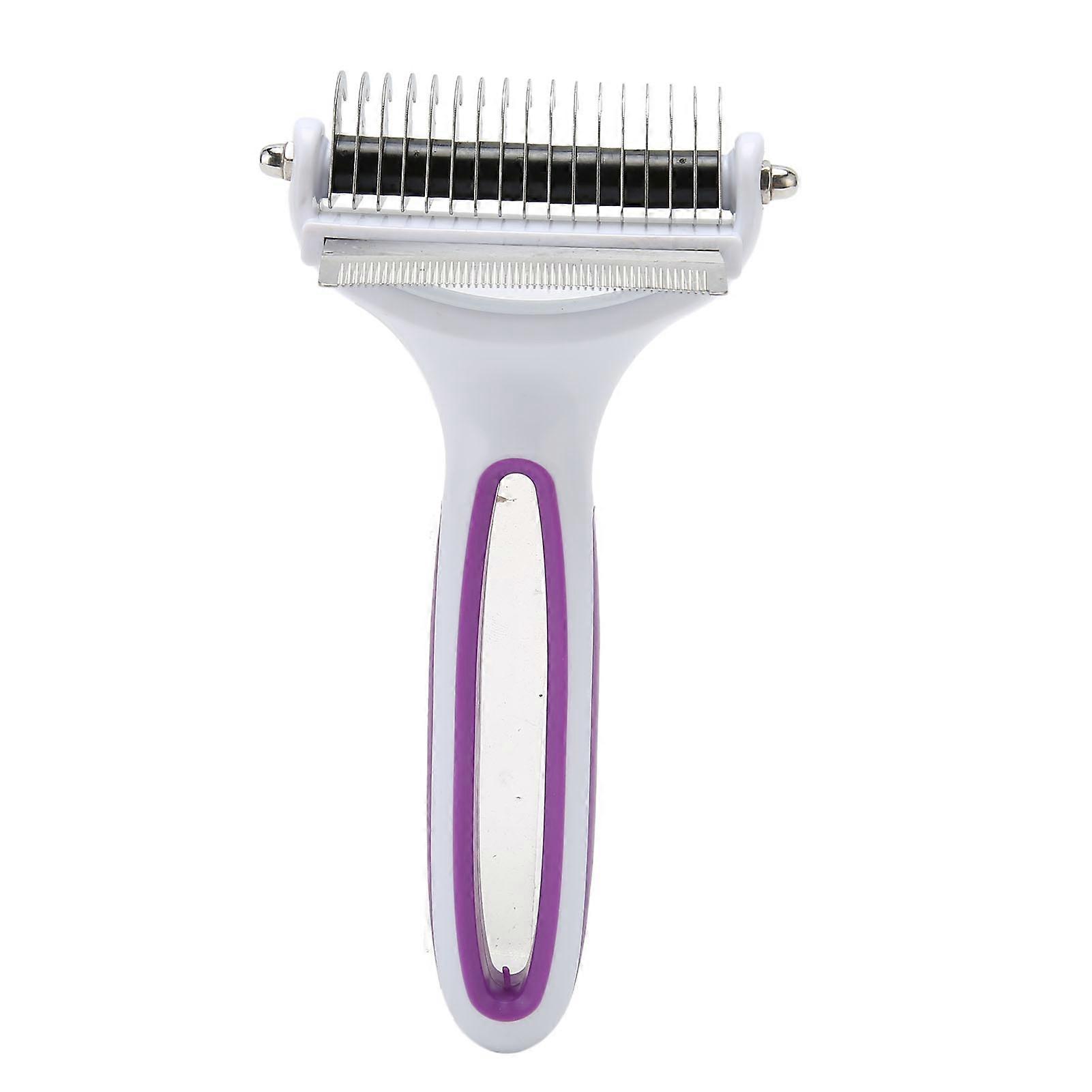 2 in 1 Pet Grooming Brush Washable Pet Dematting Comb Deshedding Tool Undercoat Rake for Cat Dog Removing Knots Tangles