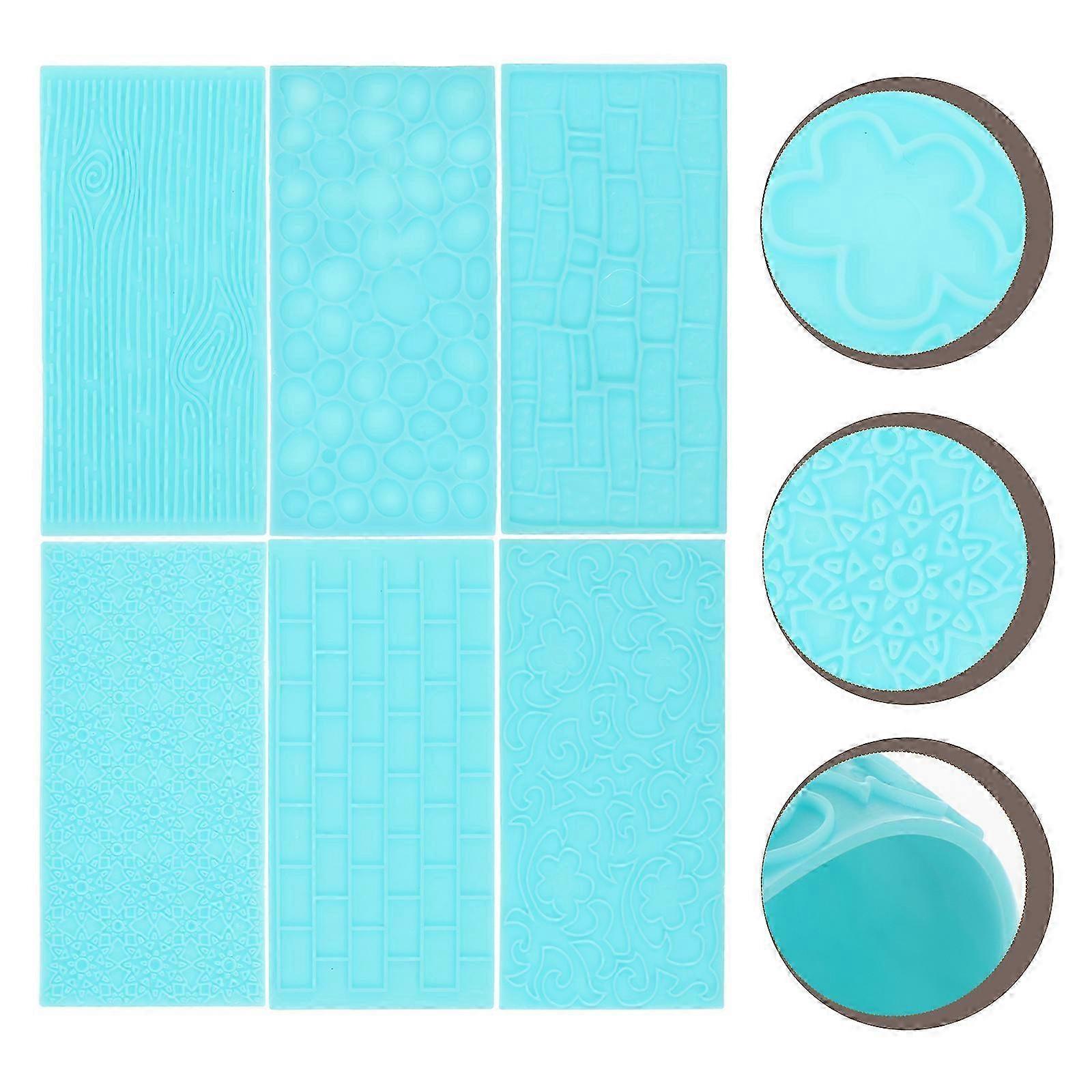 6pcs Clay Impression Mats Clay Texture Impression Mat Polymer Clay Texture Tools