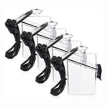 4 Pack Waterproof Id Card Badge Holder Case With Lanyard, Clear Waterproof Card Holder With Lanyard And Keychain