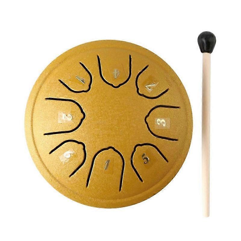 外側のスチールタンドラム、8ノート4.5インチチャクラタンクドラムスチールパーカッションパッド入りマレットゴールド