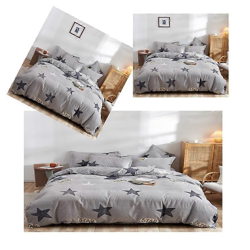 Luxury 4 Piece Set Bedding printed Quilt Cove Fitted Sheet Pillowcase Color P