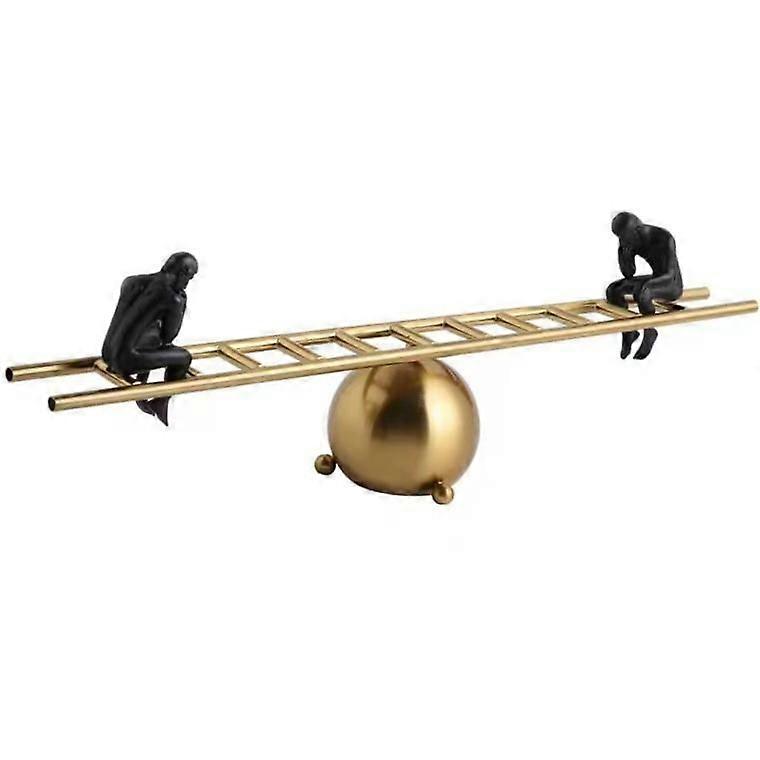 Thinker Seeswa Statue Metal Abstract Art Sculpture for Office Entryway Shelf