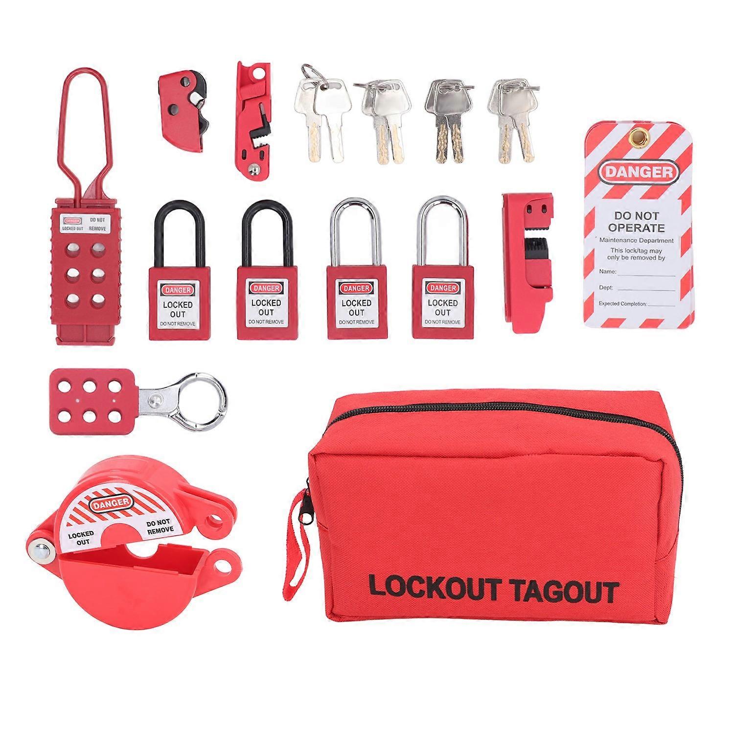 Electrical Lockout Tagout Kit Multifunctional Safety Lockout Padlocks Kit for Mechanical Electrical 
