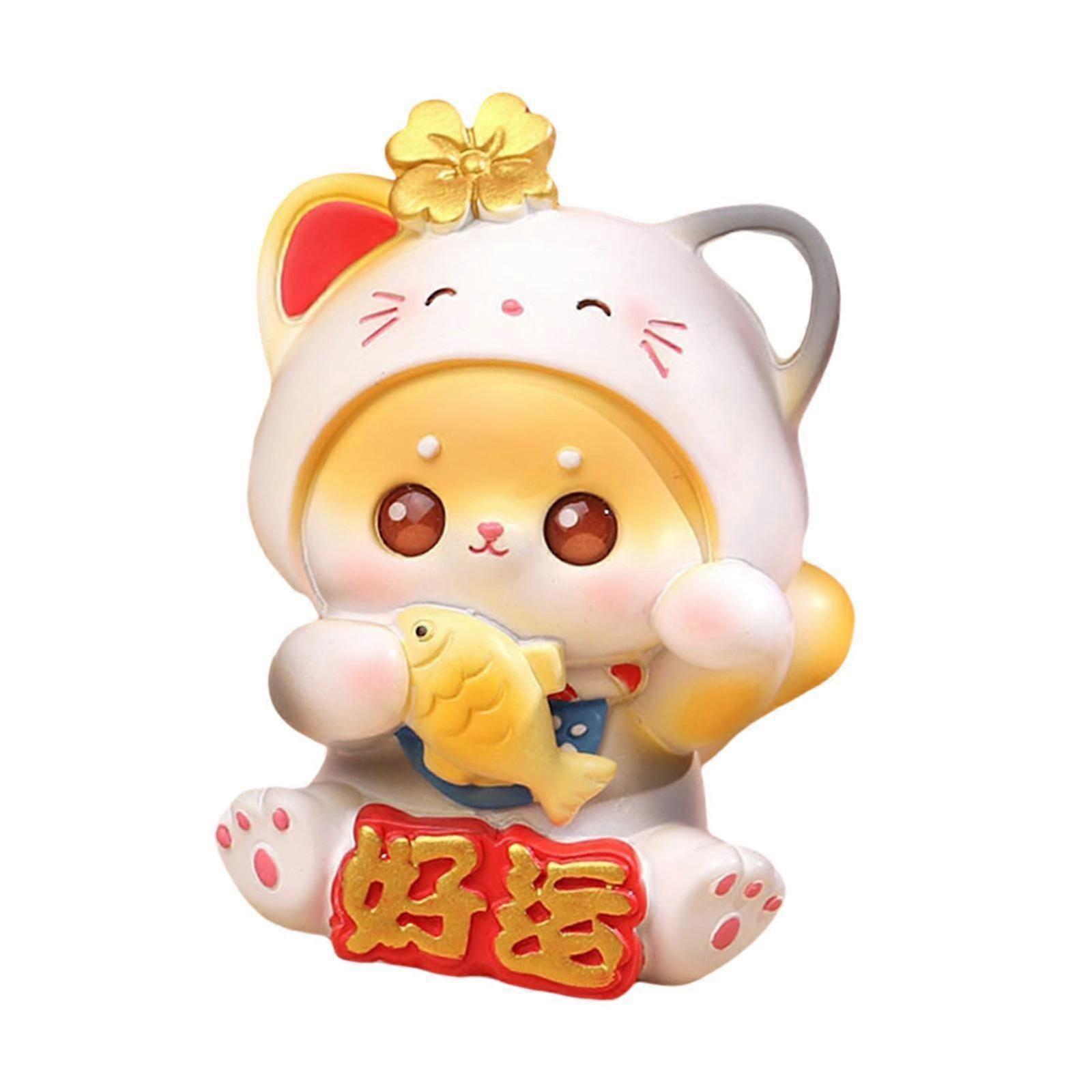 الكرتون السنة الجديدة محظوظ القط تمثال سيارة لوحة القيادة الديكور لسطح المكتب نمط A