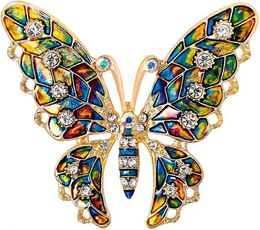 Women's Brooch Colorful Butterfly Design Elegant Clothing Accessory Durable Metal Pin for Casual and Formal Attire