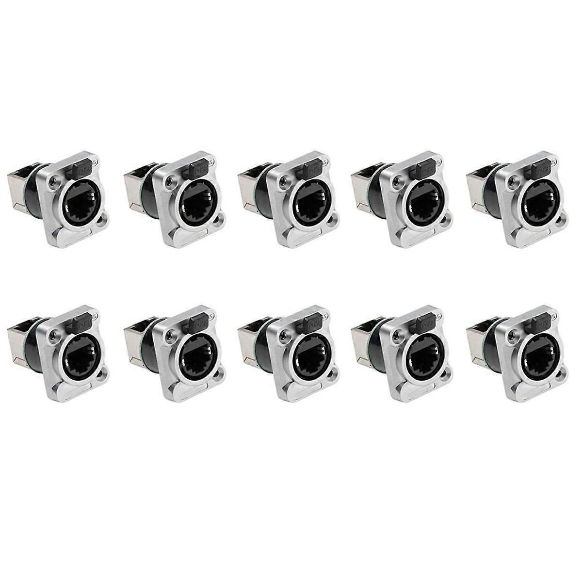 10PCS Ethernet Rj45 Chassis Socket NE8FDP Ethernet Pass Through Connector IP65 Waterproof E