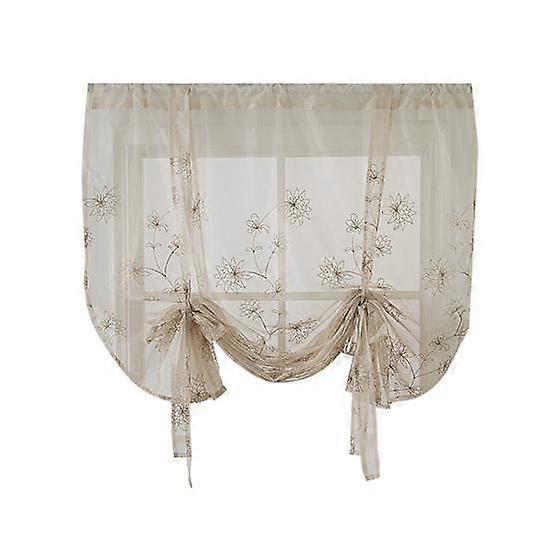 Polyester Flower Print Kitchen Valance Drape Short Curtain Window Home Decor