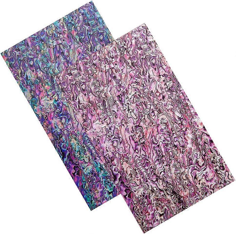 2Pcs 5.5x9.5 Inch Abalone Veneer Sheet Abalone Shell Stick Pink Red Rectangle Imitation Shells Hand Stickers for Inlay Projects Craft Handmade Decorat