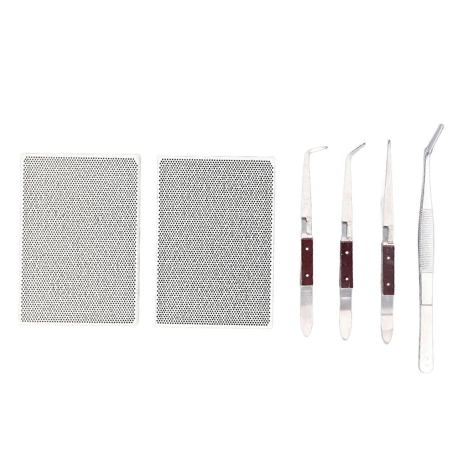 6Pcs Jewelry Soldering Kit Beginners Making Repair Block Plate 2 Ceramic Boards 1 Tongs 3 Soldering