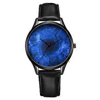 Leisure Fashion Unisex Simple PU Alloy Dial Cartoon Wrist Watch Decoration (Black)